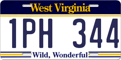 WV license plate 1PH344