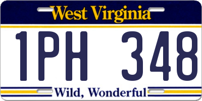 WV license plate 1PH348