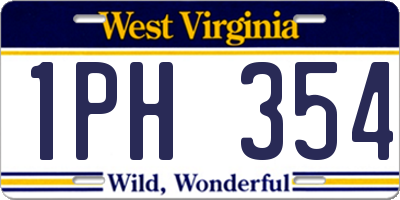 WV license plate 1PH354