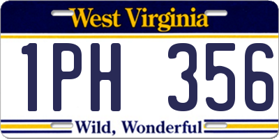WV license plate 1PH356