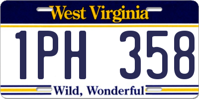 WV license plate 1PH358