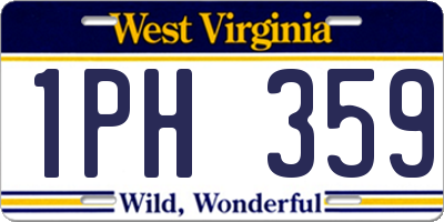 WV license plate 1PH359