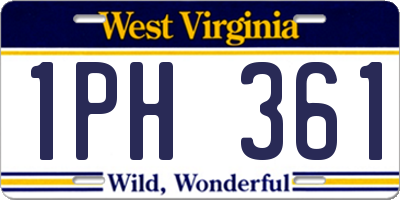 WV license plate 1PH361