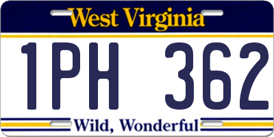 WV license plate 1PH362