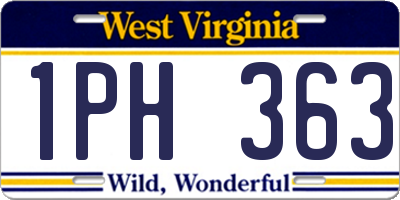 WV license plate 1PH363