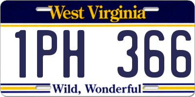 WV license plate 1PH366