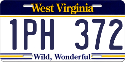 WV license plate 1PH372