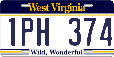 WV license plate 1PH374