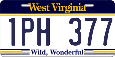 WV license plate 1PH377