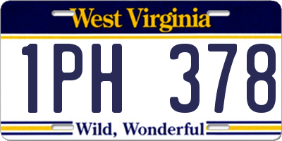 WV license plate 1PH378