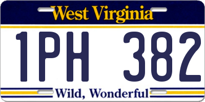 WV license plate 1PH382