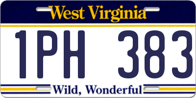 WV license plate 1PH383