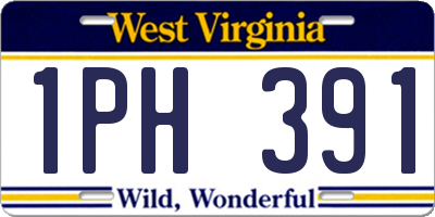 WV license plate 1PH391