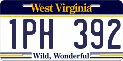 WV license plate 1PH392
