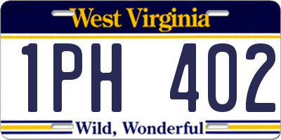 WV license plate 1PH402
