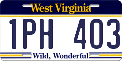 WV license plate 1PH403
