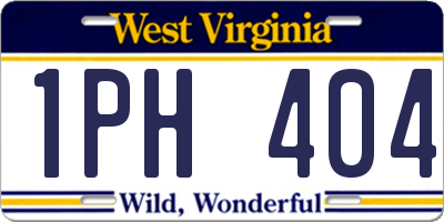 WV license plate 1PH404