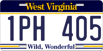 WV license plate 1PH405