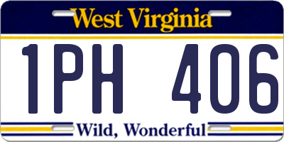 WV license plate 1PH406
