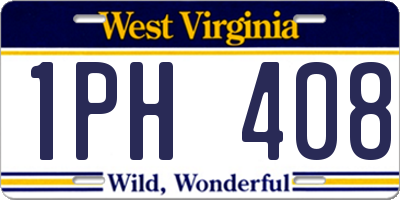 WV license plate 1PH408
