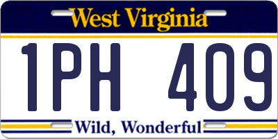 WV license plate 1PH409