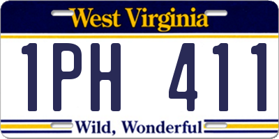 WV license plate 1PH411