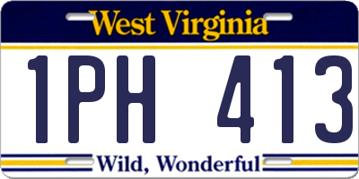 WV license plate 1PH413
