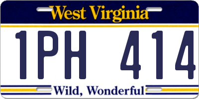 WV license plate 1PH414