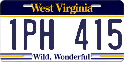 WV license plate 1PH415