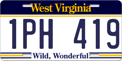 WV license plate 1PH419