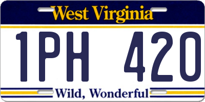 WV license plate 1PH420