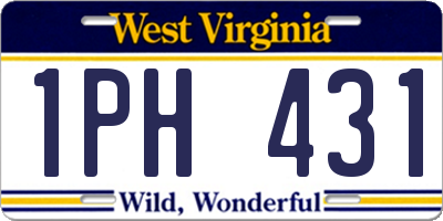 WV license plate 1PH431