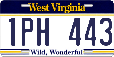 WV license plate 1PH443