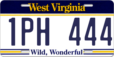 WV license plate 1PH444