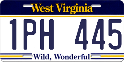 WV license plate 1PH445