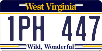WV license plate 1PH447