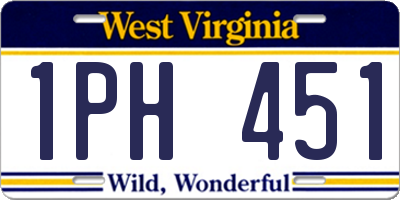 WV license plate 1PH451
