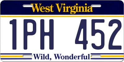 WV license plate 1PH452