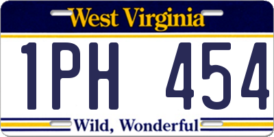 WV license plate 1PH454