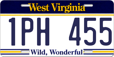 WV license plate 1PH455