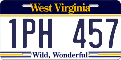 WV license plate 1PH457