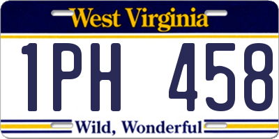 WV license plate 1PH458