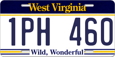 WV license plate 1PH460
