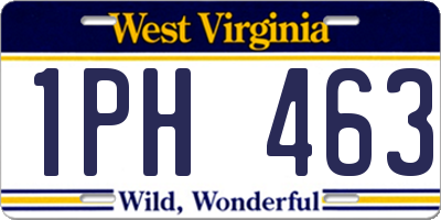 WV license plate 1PH463