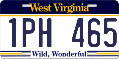 WV license plate 1PH465