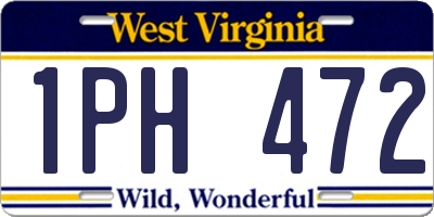 WV license plate 1PH472