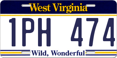 WV license plate 1PH474