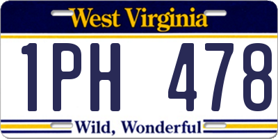 WV license plate 1PH478