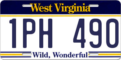 WV license plate 1PH490