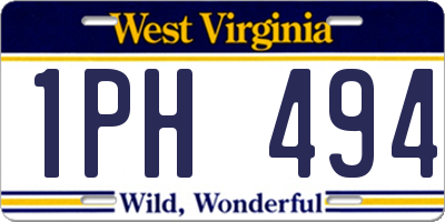 WV license plate 1PH494